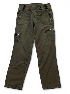Y2K UB Jeans Army Green Wide Leg Low Rise Cargo Pants Size S